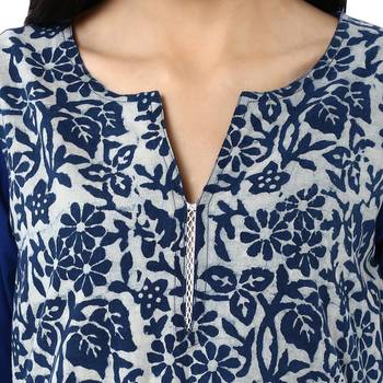   Indigo printed cotton kurtis 5
