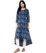 Geroo Jaipur Indigo printed cotton kurtis