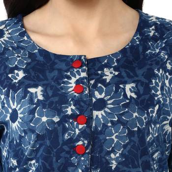   Indigo printed cotton kurtis 5