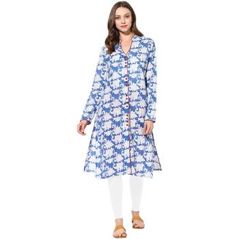   Indigo printed cotton kurtis 1
