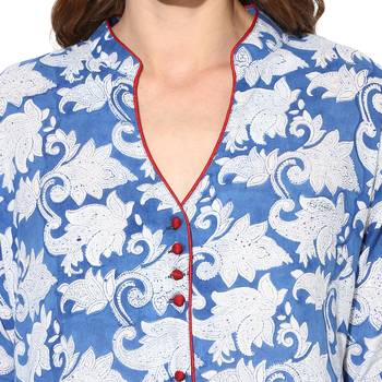   Indigo printed cotton kurtis 5