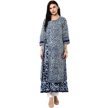 Geroo Jaipur Indigo Hand Block Printed Two Piece Pure Cotton Kurta 1