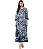 Geroo Jaipur Indigo Hand Block Printed Two Piece Pure Cotton Kurta