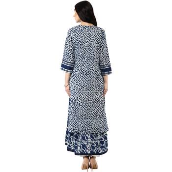 Geroo Jaipur Indigo Hand Block Printed Two Piece Pure Cotton Kurta 2