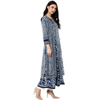 Geroo Jaipur Indigo Hand Block Printed Two Piece Pure Cotton Kurta 4