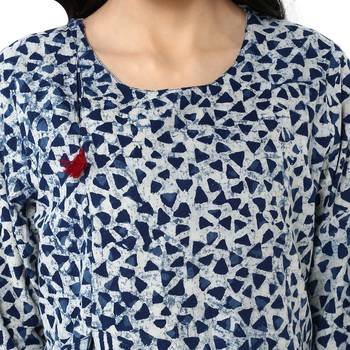 Geroo Jaipur Indigo Hand Block Printed Two Piece Pure Cotton Kurta 5