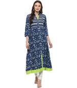 Geroo Jaipur Indigo Hand Block Printed Pure Cotton Kurta