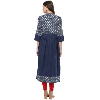   Indigo printed cotton cotton kurtis 2