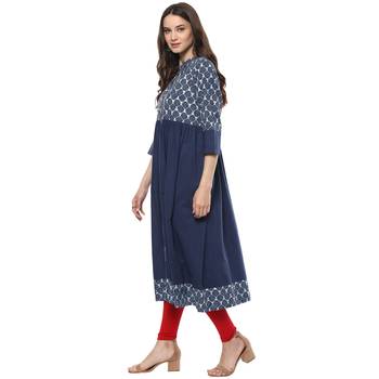   Indigo printed cotton cotton kurtis 4