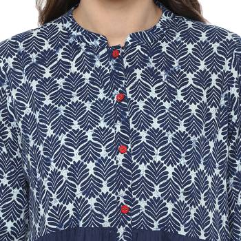   Indigo printed cotton cotton kurtis 5