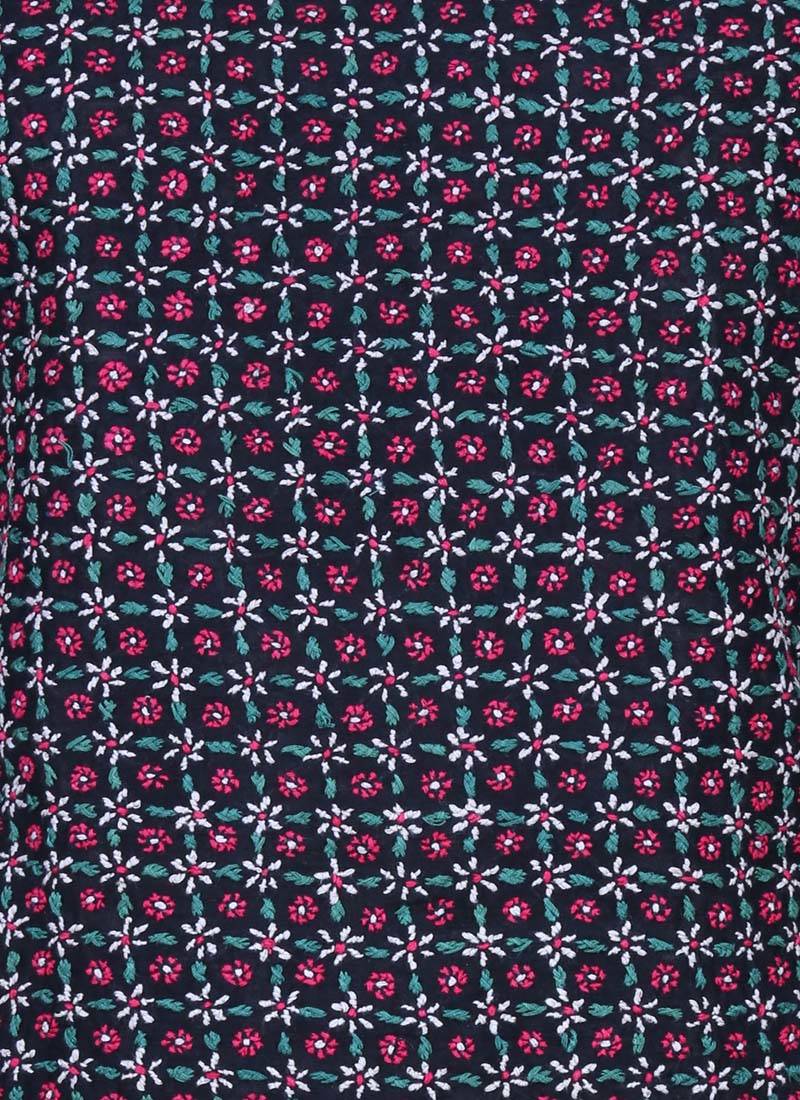 Ada Black Embroidered Black Unstitched Lucknow Chikankari Full Sleeves Salwar Kameez With Dupatta