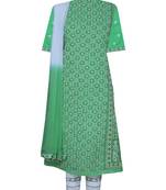 Ada Green Embroidered Green Unstitched Lucknow Chikankari Full Sleeves Salwar Kameez With Dupatta