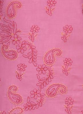 Ada Peach Embroidered Peach Unstitched Lucknow Chikankari Full Sleeves Salwar Kameez With Dupatta 3