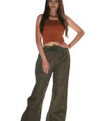 Ada Hand Embroidered Green Cotton Lucknowi Chikankari Palazzo