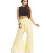 Ada Hand Embroidered Yellow Cotton Lucknowi Chikankari Palazzo