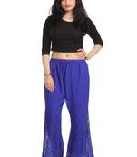 Ada Hand Embroidered Royal Blue Faux Georgette Lucknowi Chikankari Palazzo