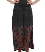 Ada Hand Embroidered Black Cotton Lucknowi Chikankari Palazzo