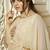 Cream Colour Embroidered And Printed Vaishnavi Georgette Readymade Kurti