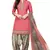 Peach Abstract Print Crepe Salwar With Dupatta