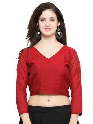 Inddus Red And Dark Maroon Unstitched Cotton Lehenga Choli 5