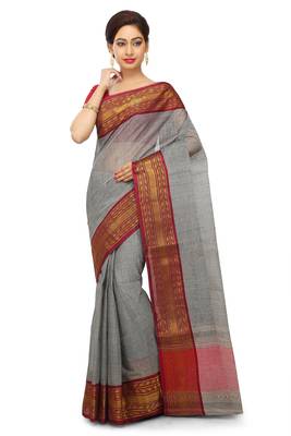Multicolor Plain Cotton Saree 1