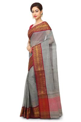 Multicolor Plain Cotton Saree 2