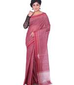 Red Plain Cotton Saree