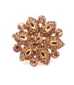 Golden LCT Diamond Antique Gold Plated Adjustable Big Finger Ring Bridal Wedding Jewelry