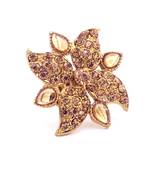 Golden LCT Diamond Antique Gold Plated Adjustable Big Finger Ring Bridal Wedding Jewelry