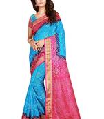 Multicolor woven art silk saree with blouse