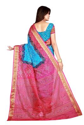Multicolor woven art silk saree with blouse 2