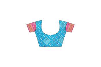 Multicolor woven art silk saree with blouse 4