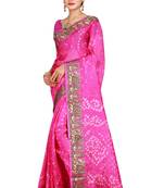 Multicolor woven art silk saree with blouse