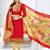 Red printed chanderi salwar with dupatta