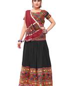Black Embroidered Cotton Navratri Lehenga Chaniya Choli