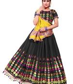 Black Embroidered Cotton Navratri Lehenga Chaniya Choli