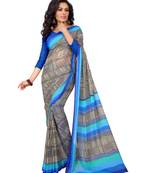Multicolor printed georgette saree with blouse