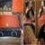 orange & black embroidered georgette saree with blouse