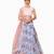 Grey Embroidered Tissue Semi Stitched Lehenga With Dupatta