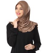 Dark Wheat Poly Cotton Ready To Wear Islamic Hijab