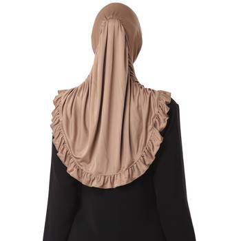 Dark Wheat Poly Cotton Ready To Wear Islamic Hijab 2