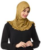Gold Poly Cotton Ready To Wear Islamic Hijab