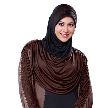 Blk Coco Poly Cotton Ready To Wear Islamic Hijab 1
