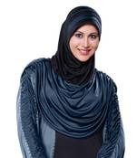 Black Grey Poly Cotton Ready To Wear Islamic Hijab