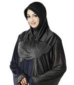 Black Poly Cotton Ready To Wear Islamic Hijab