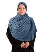 Grey Poly Cotton Ready To Wear Islamic Hijab