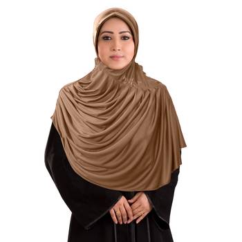 Dark Wheat Poly Cotton Ready To Wear Islamic Hijab 1