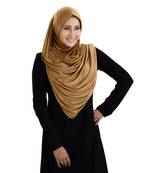 Gold Poly Cotton Ready To Wear Islamic Hijab
