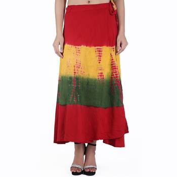 Multicolor Tie Dye Cotton Wrap Skirt 1