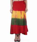 Multicolor Tie Dye Cotton Wrap Skirt